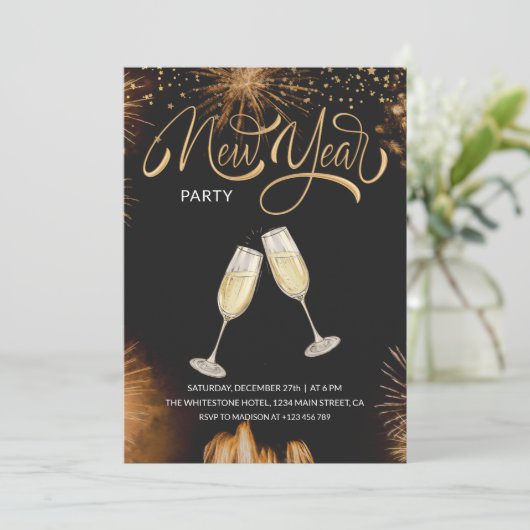 Oud en Nieuw Vuurwerk Oud en Nieuw Kaart (Staand voorkant)