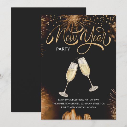 Oud en Nieuw Vuurwerk Oud en Nieuw Kaart (Voorkant / Achterkant)