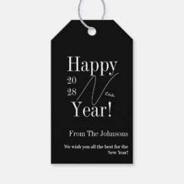 Oud en Nieuw Zwart en Wit Cadeaulabel