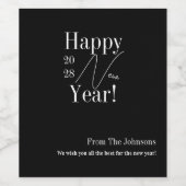 Oud en Nieuw Zwart en Wit Wijn Etiket (Enkel label)