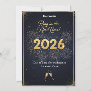 Oud en Nieuwfeest uitnodiging – Gouden Middernacht