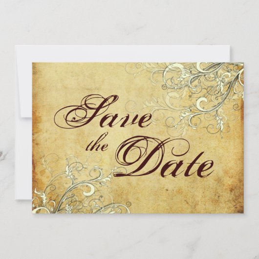 Oud en vanille draaikolken save the date (Voorkant)