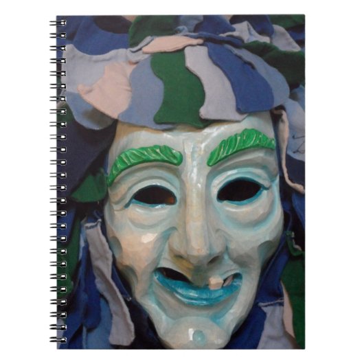 Oud enge carnavalsmasker notitieboek (Voorkant)