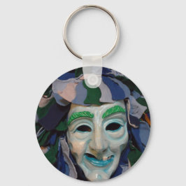 Oud enge carnavalsmasker sleutelhanger