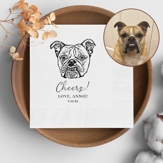 Oud Engels Bulldog gepersonaliseerd Cheers servett Servet
