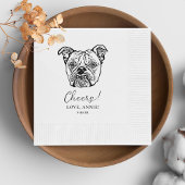 Oud Engels Bulldog gepersonaliseerd Cheers servett Servet