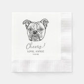 Oud Engels Bulldog gepersonaliseerd Cheers servett Servet (Voorkant)