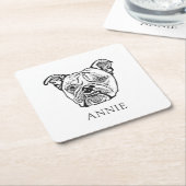 Oud Engels Bulldog gepersonaliseerd Kartonnen Onderzetters (Schuin)