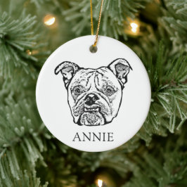 Oud Engels Bulldog handtekening gepersonaliseerd Keramisch Ornament