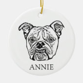 Oud Engels Bulldog handtekening gepersonaliseerd Keramisch Ornament (Voorkant)