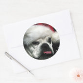 Oud Engels Bulldog Kerstmis Ronde Sticker (Envelop)