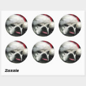 Oud Engels Bulldog Kerstmis Ronde Sticker (Vel)