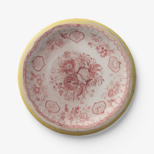 Oud Engels Floral Pattern Ceramic Ziet  Papieren Bordje