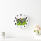 Oud Engels Game Barred Chickens Ronde Klok (Huis)