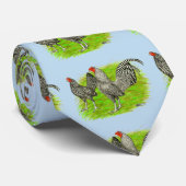 Oud Engels Game Barred Chickens Stropdas (Opgerold)