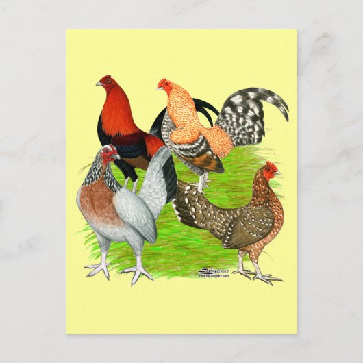 Oud Engels Game Quartet Briefkaart (Voorkant)