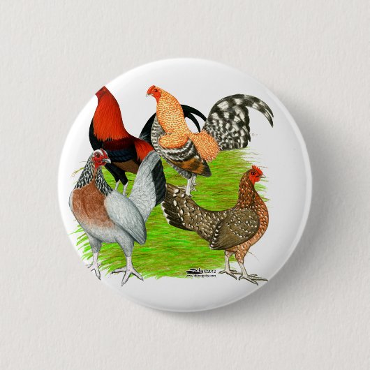 Oud Engels Game Quartet Ronde Button 5,7 Cm (Voorkant)