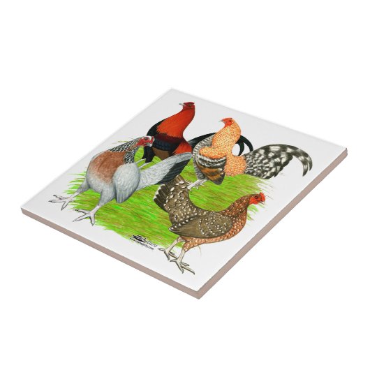 Oud Engels Game Quartet Tegeltje (Zijkant)