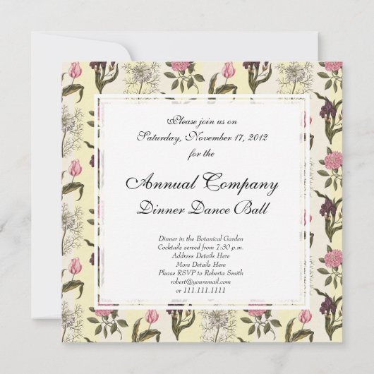 Oud Engels Garden  Floral Pattern Kaart (Achterkant)