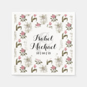 Oud Engels Garden  Floral Pattern Servet (Voorkant)