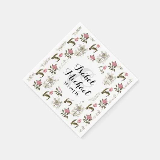 Oud Engels Garden Floral Pattern Servet (Hoek)