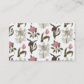 Oud Engels Garden  Floral Pattern Visitekaartje (Achterkant)