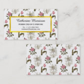 Oud Engels Garden  Floral Pattern Visitekaartje (Voorkant / Achterkant)