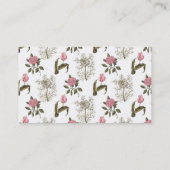 Oud Engels Garden  Floral Pattern Visitekaartje (Achterkant)