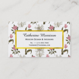 Oud Engels Garden  Floral Pattern Visitekaartje