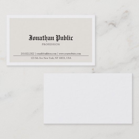 Oud Engels getypt nostalgische look gewoon trendy Visitekaartje (Voorkant / Achterkant)