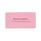 Oud Engels Handschrift Tekst Elegant Roze Sjabloon Etiket (Voorkant)