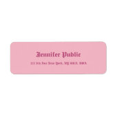 Oud Engels Handschrift Tekst Elegant Roze Sjabloon Etiket (Voorkant)