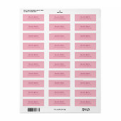 Oud Engels Handschrift Tekst Elegant Roze Sjabloon Etiket (Full Sheet)