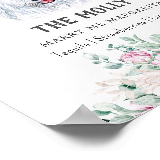 Oud Engels herdershond handtekening Drink teken Poster (Hoek)