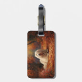 Oud Engels herdershond in herfstbladeren Herfst In Bagagelabel (Achterkant verticaal)