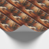 Oud Engels herdershond in herfstbladeren Herfst In Cadeaupapier (Hoek)