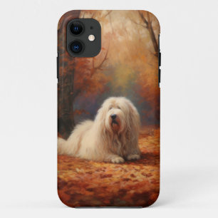 Oud Engels herdershond in herfstbladeren Herfst In Case-Mate iPhone Case