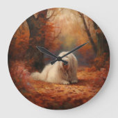 Oud Engels herdershond in herfstbladeren Herfst In Grote Klok (Voorkant)