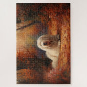 Oud Engels herdershond in herfstbladeren Herfst In Legpuzzel (Verticaal)