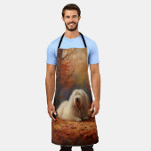 Oud Engels herdershond in herfstbladeren Herfst In Schort (Gedragen)