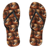 Oud Engels herdershond in herfstbladeren Herfst In Teenslippers (Voetbed)