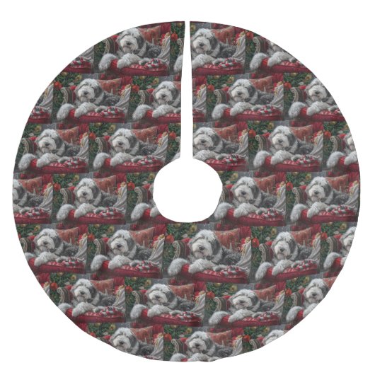 Oud Engels herdershond Kerstfeest Kerstboom Rok (Voorkant)