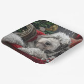 Oud Engels herdershond Kerstfeest Papieren Bordje (Gebogen)