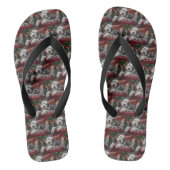 Oud Engels herdershond Kerstfeest Teenslippers (Voetbed)