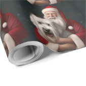 Oud Engels herdershond met sinterklaas feestelijk Cadeaupapier (Rol Hoek)