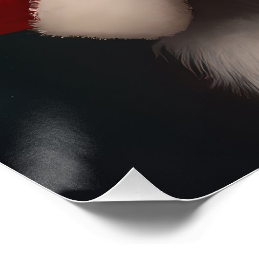 Oud Engels herdershond met sinterklaas feestelijk Perfect Poster (Hoek)