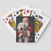 Oud Engels herdershond met sinterklaas feestelijk Pokerkaarten (Achterkant)