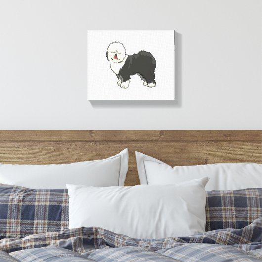 Oud Engels herdershond mijn vriend Canvas Afdruk (Insitu (Slaapkamer))