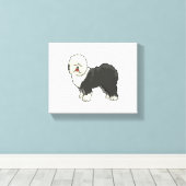 Oud Engels herdershond mijn vriend Canvas Afdruk (Insitu (Houten vloer))