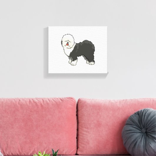 Oud Engels herdershond mijn vriend Canvas Afdruk (Insitu (Woonkamer))